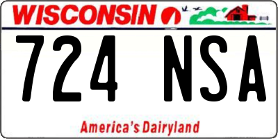 WI license plate 724NSA