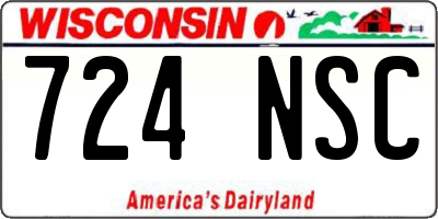 WI license plate 724NSC