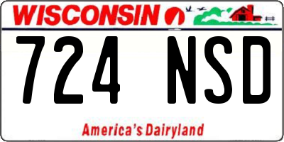 WI license plate 724NSD