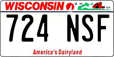 WI license plate 724NSF