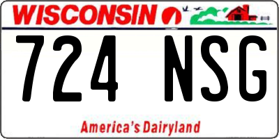 WI license plate 724NSG