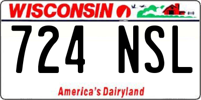 WI license plate 724NSL