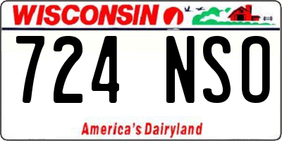 WI license plate 724NSO