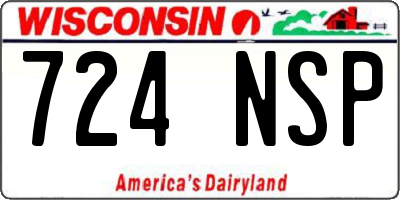 WI license plate 724NSP