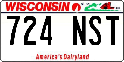 WI license plate 724NST