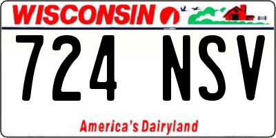 WI license plate 724NSV