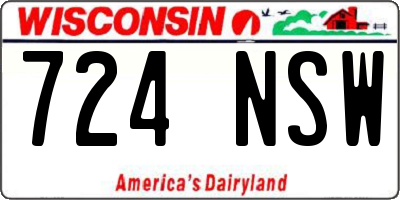 WI license plate 724NSW