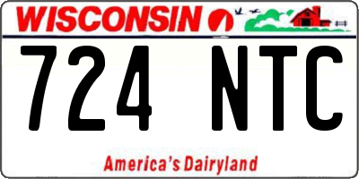 WI license plate 724NTC