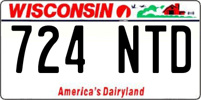 WI license plate 724NTD