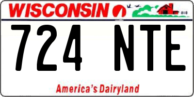WI license plate 724NTE