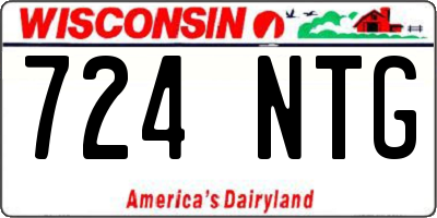WI license plate 724NTG