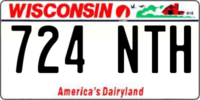 WI license plate 724NTH