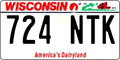 WI license plate 724NTK