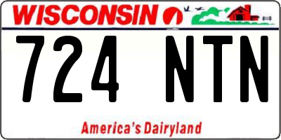 WI license plate 724NTN