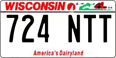 WI license plate 724NTT