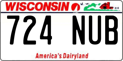 WI license plate 724NUB