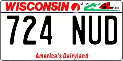 WI license plate 724NUD