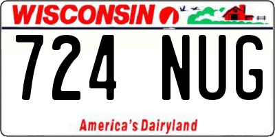 WI license plate 724NUG