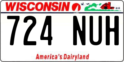 WI license plate 724NUH