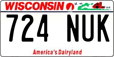 WI license plate 724NUK