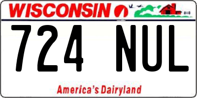 WI license plate 724NUL