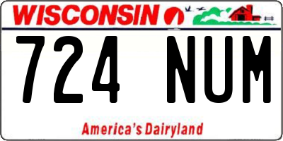 WI license plate 724NUM