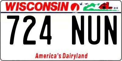 WI license plate 724NUN