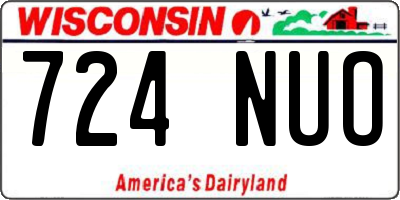 WI license plate 724NUO