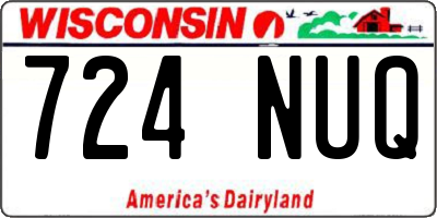 WI license plate 724NUQ