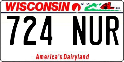 WI license plate 724NUR