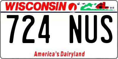 WI license plate 724NUS