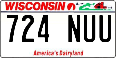 WI license plate 724NUU