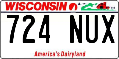 WI license plate 724NUX