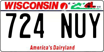 WI license plate 724NUY