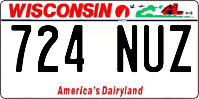 WI license plate 724NUZ