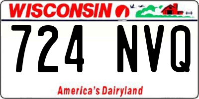 WI license plate 724NVQ