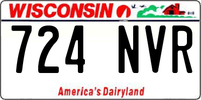 WI license plate 724NVR