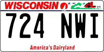 WI license plate 724NWI