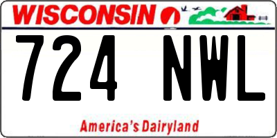 WI license plate 724NWL