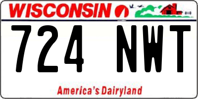 WI license plate 724NWT