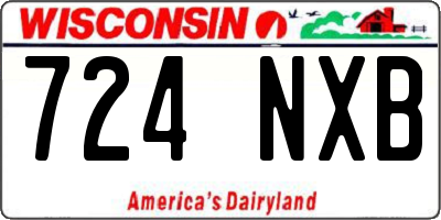 WI license plate 724NXB
