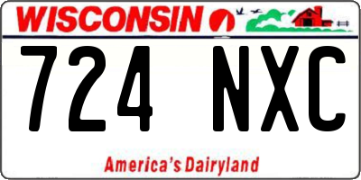 WI license plate 724NXC