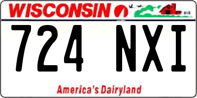 WI license plate 724NXI