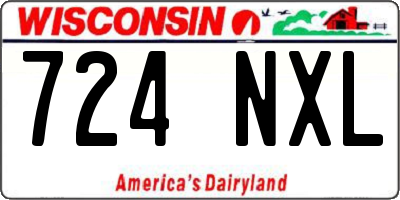 WI license plate 724NXL