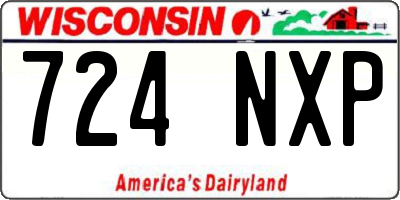 WI license plate 724NXP