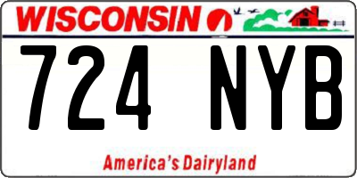 WI license plate 724NYB
