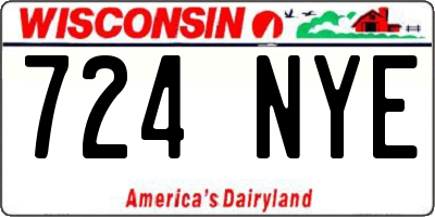 WI license plate 724NYE