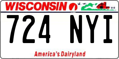 WI license plate 724NYI