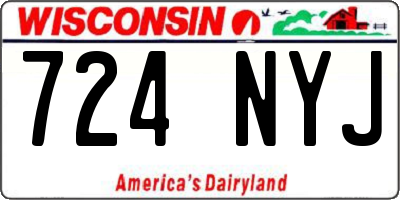 WI license plate 724NYJ
