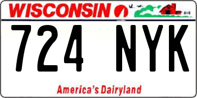 WI license plate 724NYK